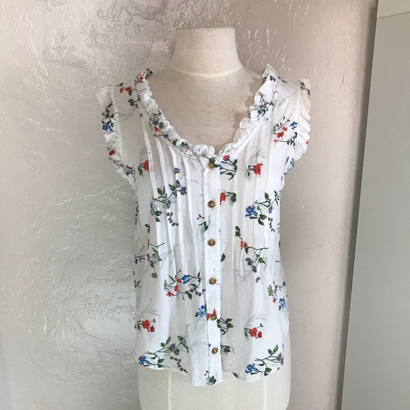 ANTHROPOLOGIE Maeve ‘Rayne’ sleeveless classic buttondown top - Picture 2 of 10